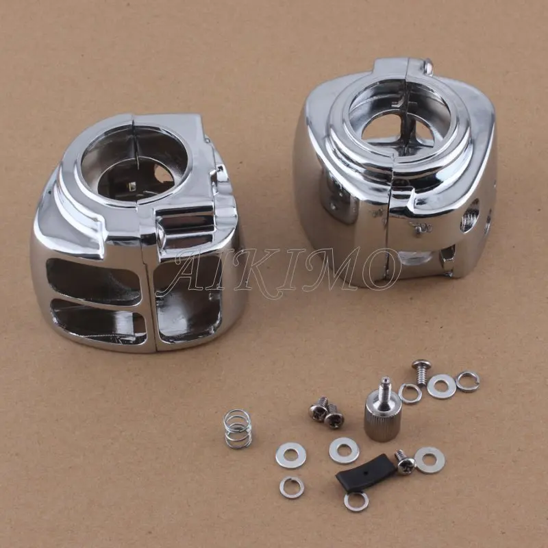 Chrome Aluminum Motorcycle Handlebar Switch Housing Cover For Harley Dyna Sportsters Softail V-Rod Touring 2009-UP