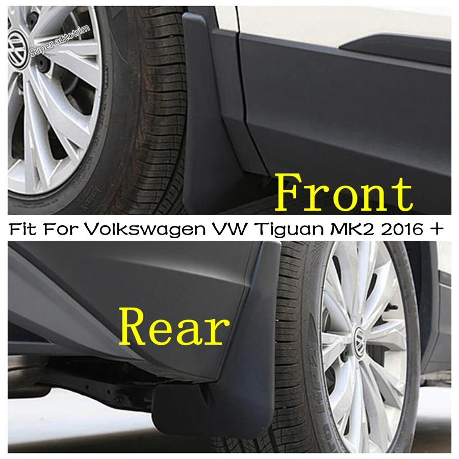 

Front & Rear Mud Flaps Splash Guards Fender Durable Mudguards 4PCS Fit For Volkswagen VW Tiguan MK2 2016 - 2022 Black Exterior