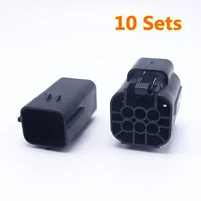 10 Sets AMP Connector Plugs Kits Male Female Auto Connector 6 Pins Way Car Part