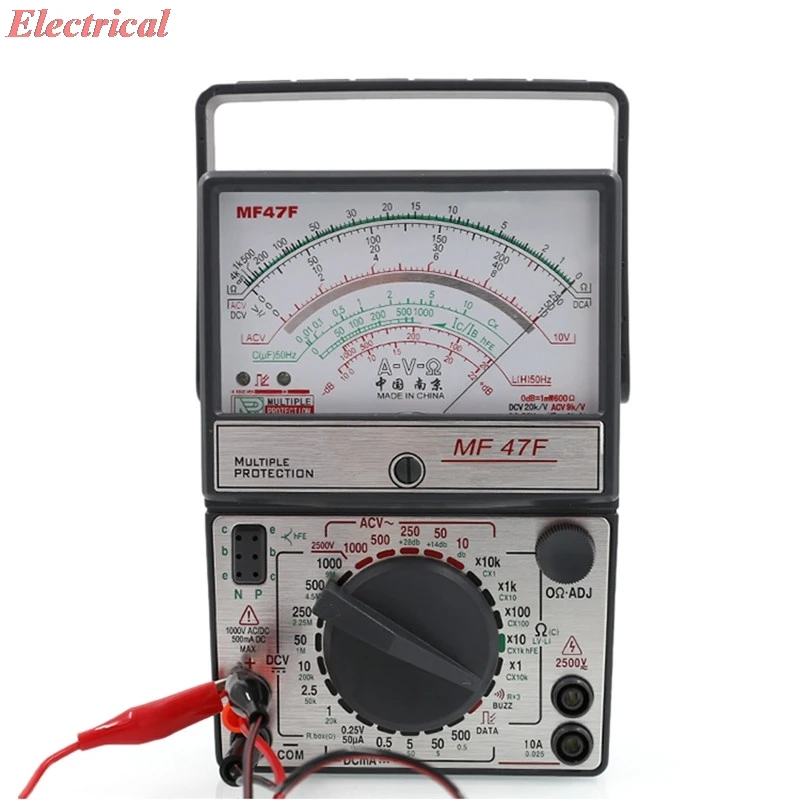 1pc Multitester Battery Powered AC/DC Volt DC Current Testing Analog Multimeter Pointer Type Internal Magnetic Anti-jamming