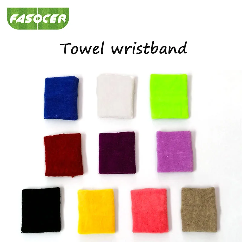 2PCS Colorful Cotton Unisex Sport Sweatband Wristband Wrist Protector Running Badminton Basketball Brace Terry Cloth Sweat Band