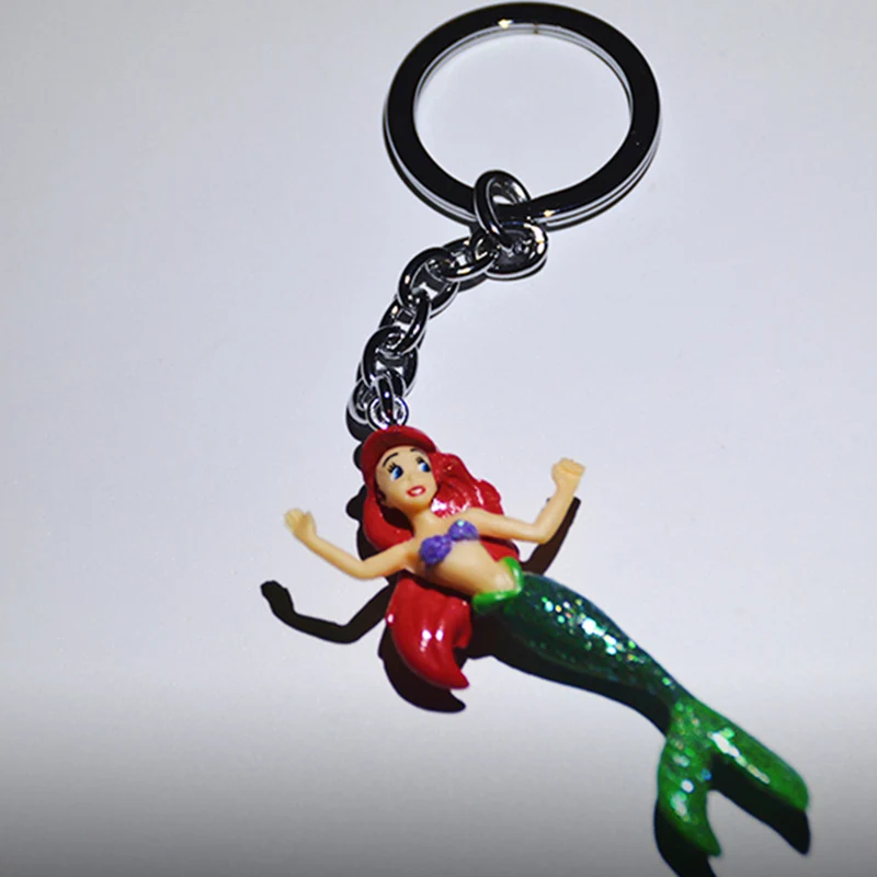 ديزني ذا ليتل ميرميد الأميرة عمل أرقام اللعب ارييل شخصيات كرتونية سلاسل المفاتيح حقيبة قلادة هدايا للأطفال #6