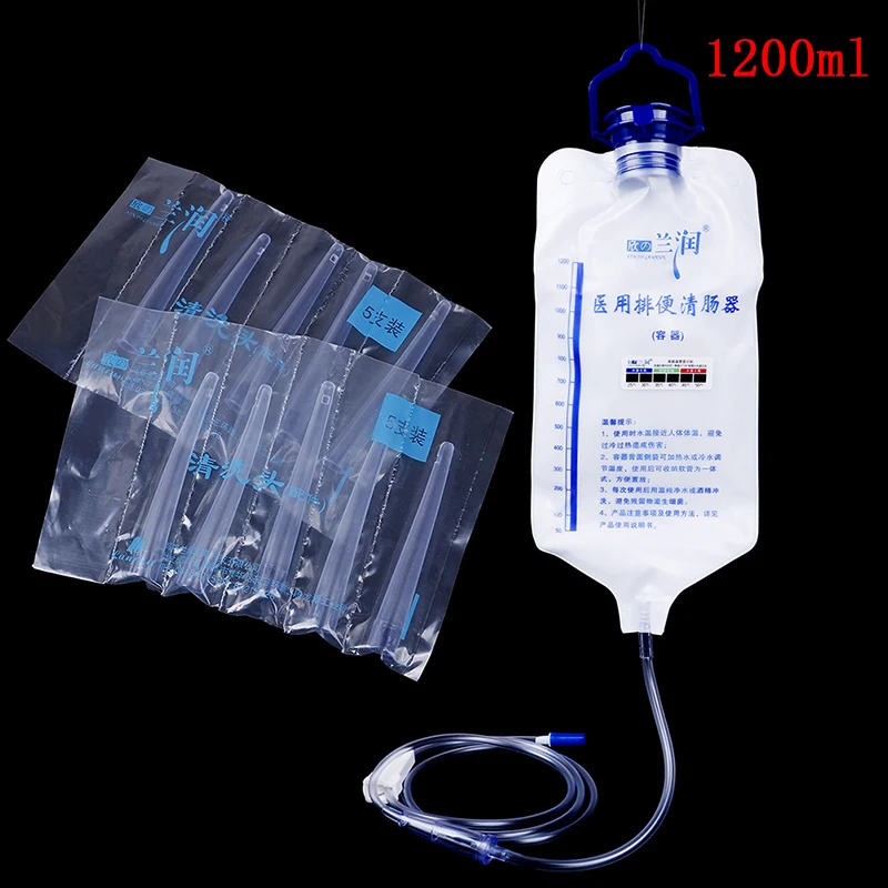 1200ML Enema Kit Spa bowel Detoxification Colon Hydrotherapy Anus&Vaginal Cleaning Medical Household Enema Bag Women Anal Shower