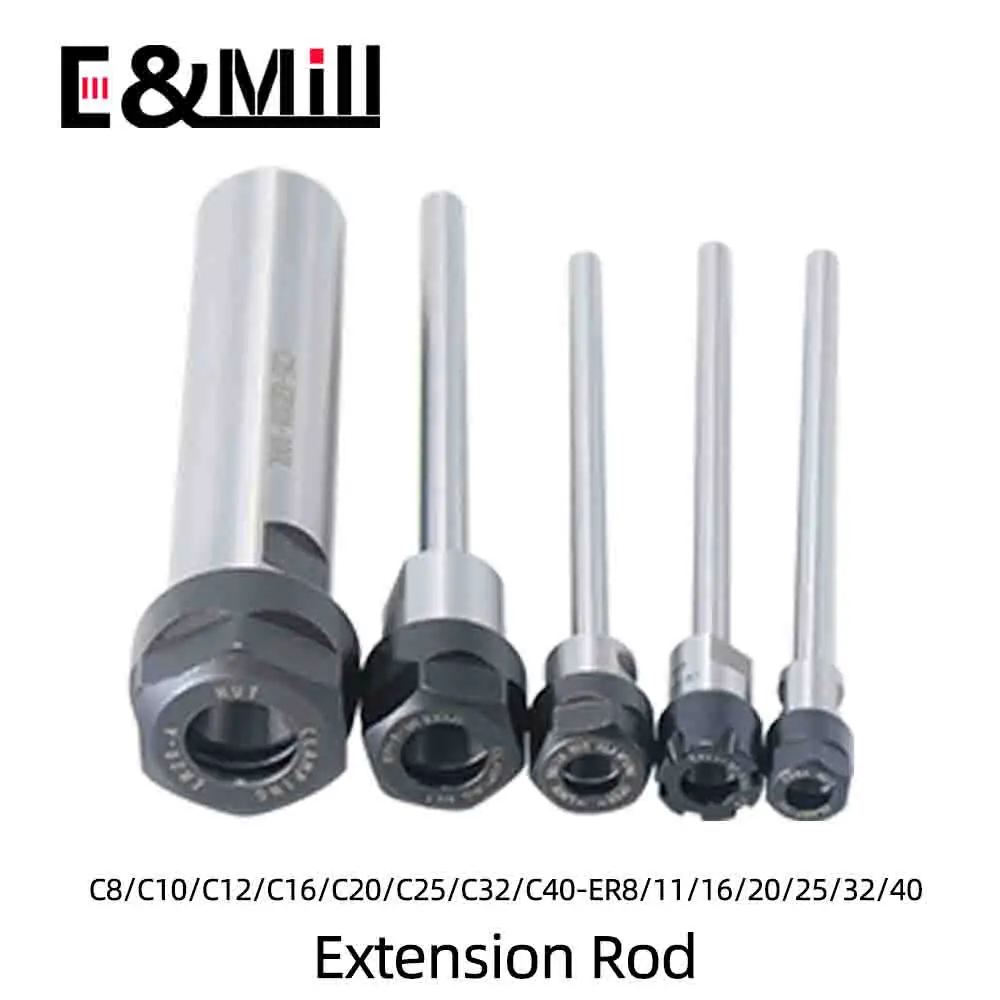 C6 C8 C12 C16 C20 C25 C32 C40 ER8 ER11 ER16 ER20 ER25 ER32 ER40 Extension Rod Deep Hole Machining CNC Mill Lengthen Tool Holder