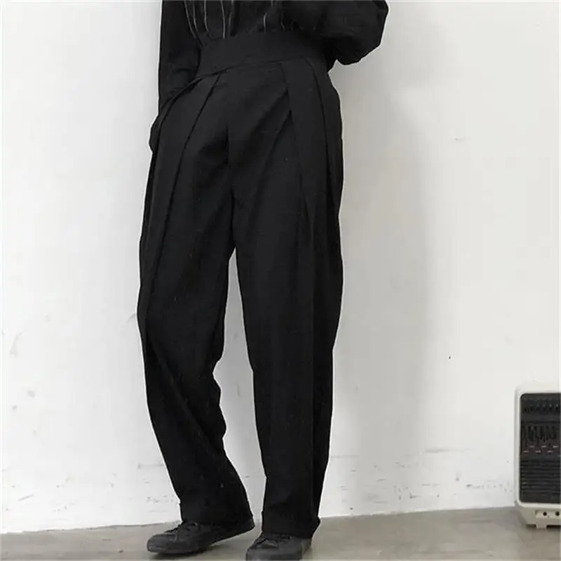 

Ladies Straight Tube Suit Pants Spring And Autumn Style High Waist Down Feeling Of Fashion Dark Leisure Loose Pants