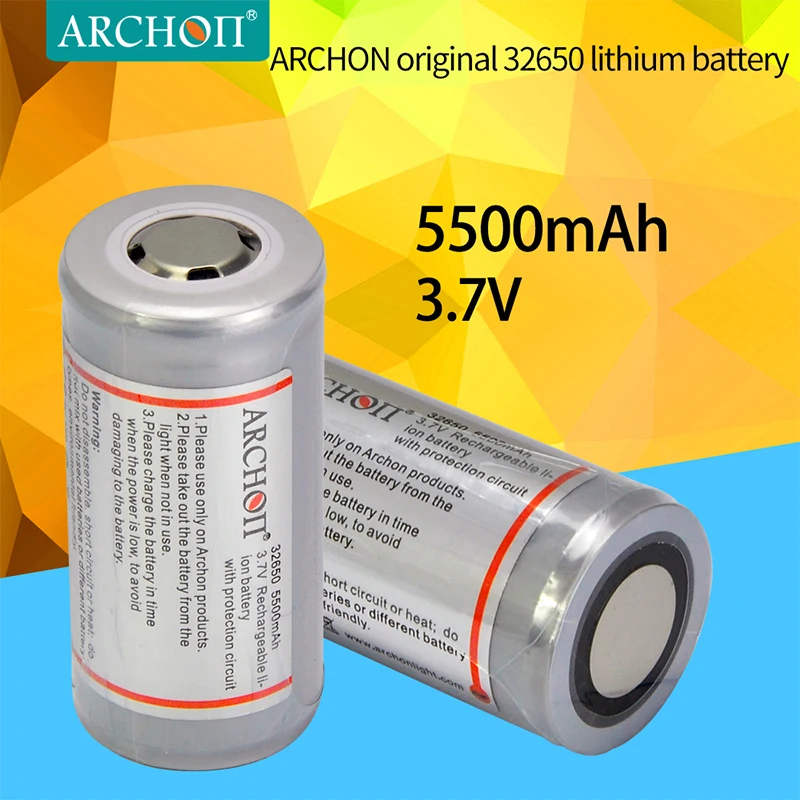 ARCHON – batterie lithium Rechargeable, 5500mAh, 3.7v, 32650, originale, prise EU/US, 32650