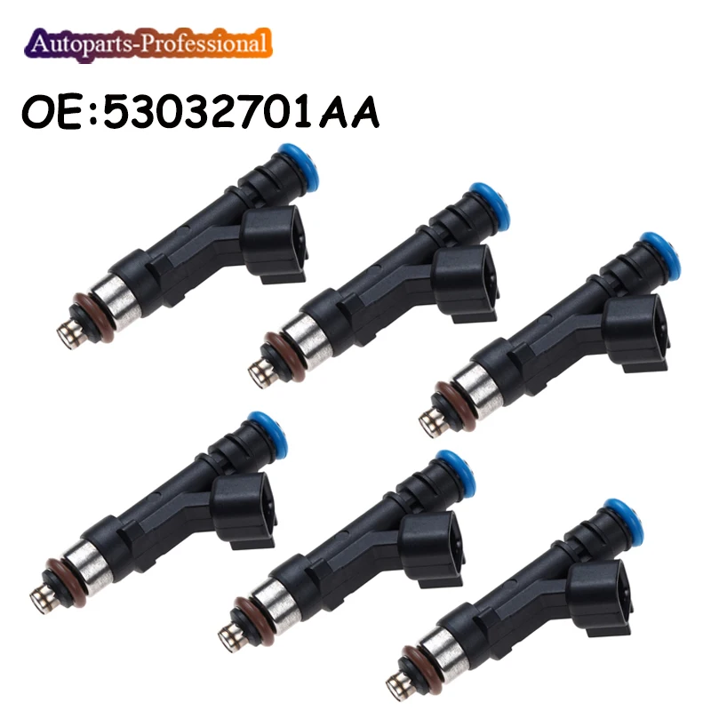 6 PCS Car Fuel Injector Nozzle For Dodge Dakota Jeep Nitro Ram 1500 Liberty Raider 3.7 04-12 53032701AA 0280158020 RL032701AA