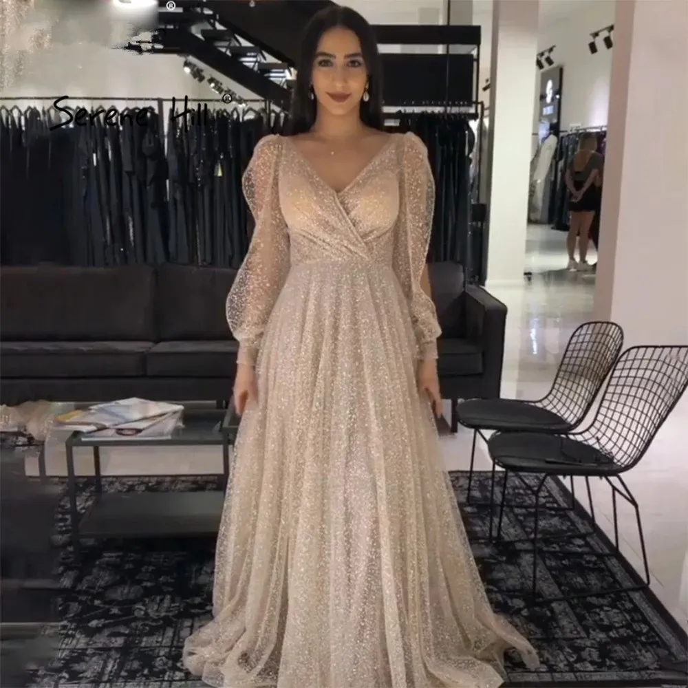 2022 árabe v pescoço latern mangas vestidos de noite vestidos de festa a linha longo vestido de baile dubai formal feminino robe de soirée mariage