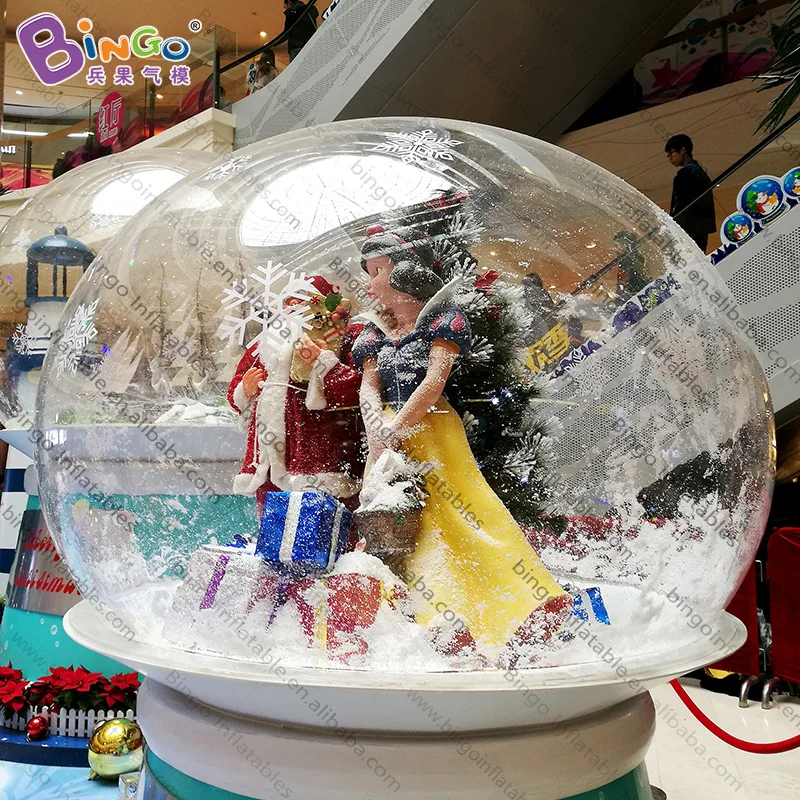 Custom made 2.2 meters high inflatable transparent bubble ball for sale / 7.2 feet christmas snow balloons toys