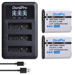 DuraPro Li-90B akumulator z aparatem Li-92B 90B + 3-portowa ładowarka LED do XZ-2 Olympus SH-50 SH-1 SP-100 wytrzymała TG-1 TG-2 TG-3 TG4