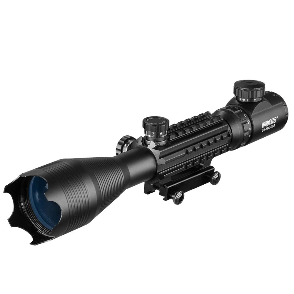 FIRE WOLF 4-16x50 EG Taktisches optisches Zielfernrohr Holographisches 4 Reflexvisier Red Dot mit Laser Combo Jagd-Luftpistolen 6