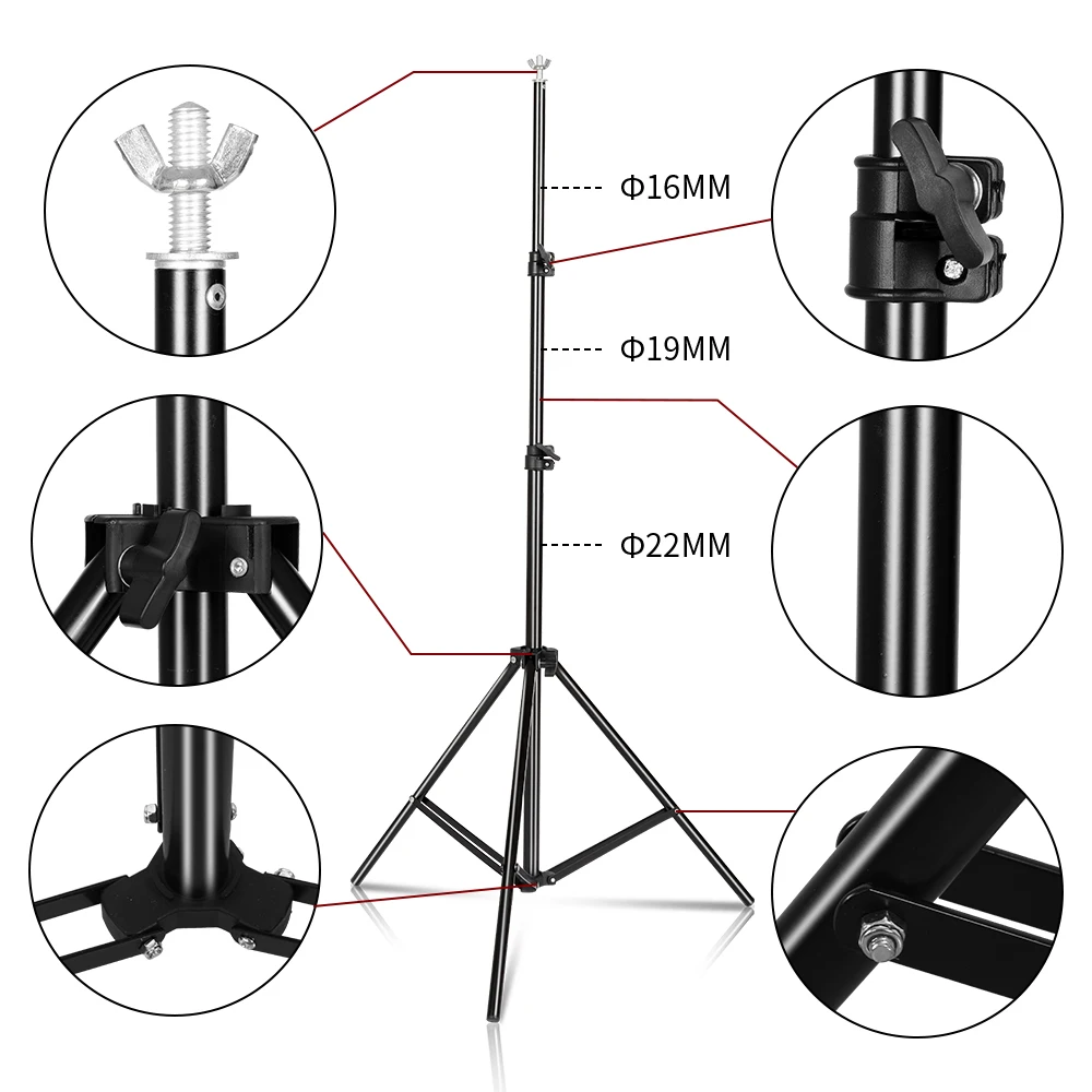 Supports d\'arrière-plan pour studio photo, système de support d\'écran vert, sac de transport de cadre, kits d\'éclairage, Dnomakey