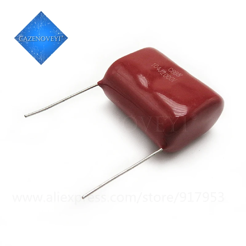 

10pcs/lot 0.1uF 2000V 2KV CBB 104 100NF Polypropylene film capacitor pitch 25mm CBB81 In Stock