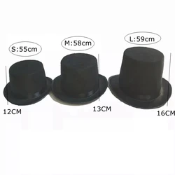 Black Top Hats Magician Performed Hat Jazz Stage Performances for Women Men Party Fedora Hat