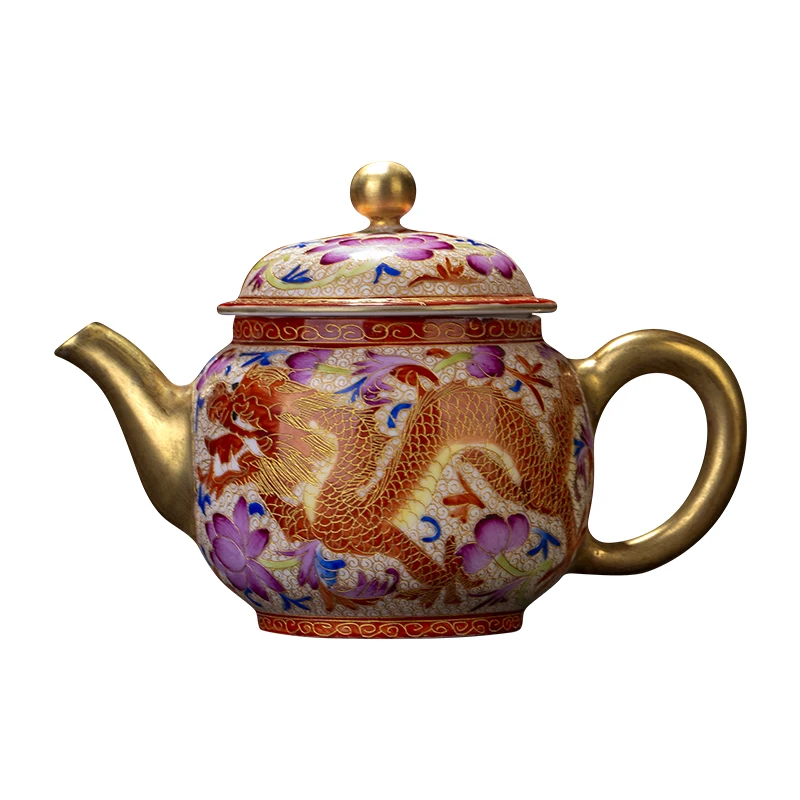 |teapot bell kiln jingdezhen ceramic tea machine manual kung fu tea set wire inlay enamel colour ssangyong's big teapot