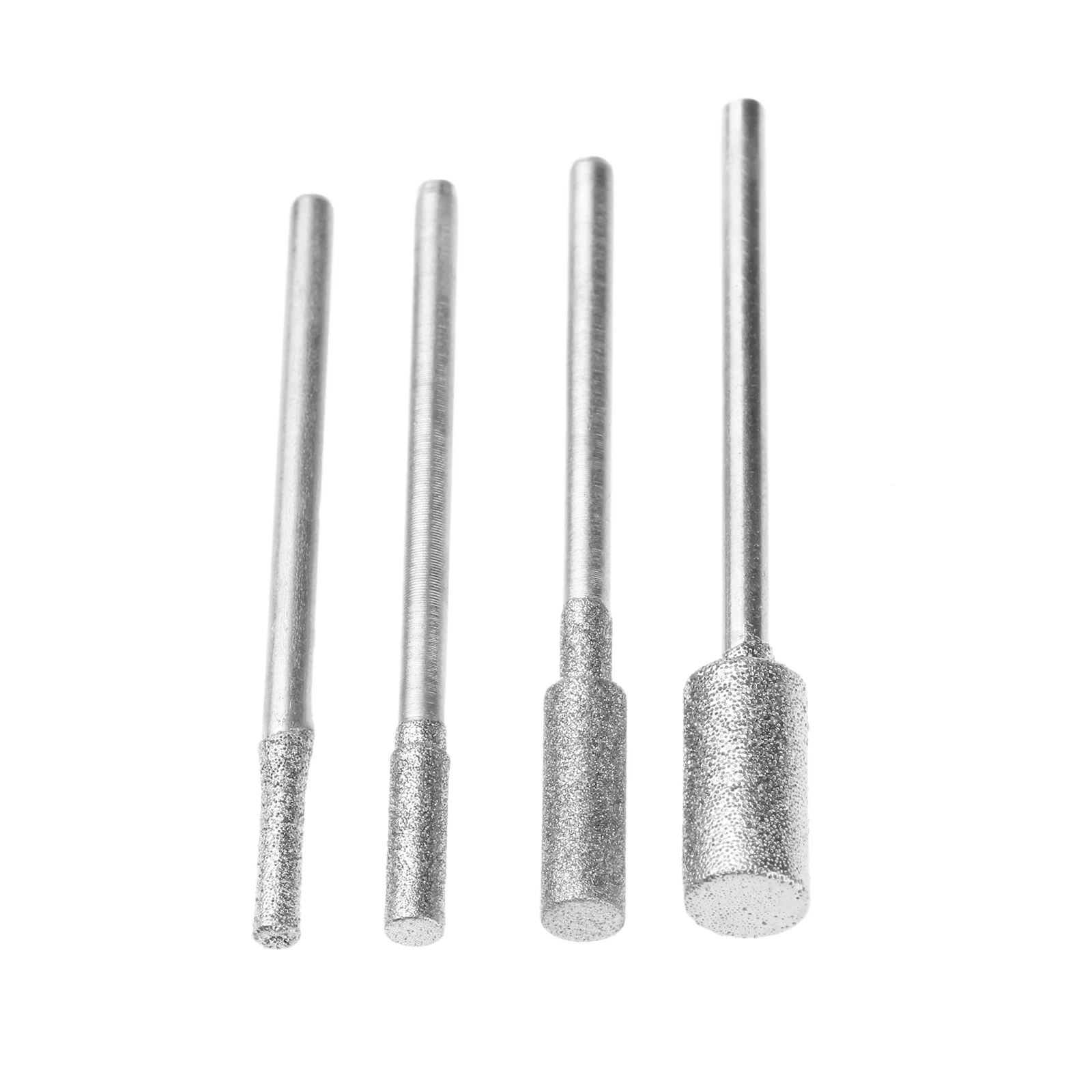 4Pcs 2.5/3/4/6mm Diamond Grinding Head Mounted Points Bit 2.35mm Shank Jade Stone Carving Polishing for Dremel Rotary Tool