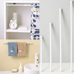 Multi Purpose Telescopic Curtain Rod Wardrobe Adjustable Bar Shower Spring Loaded Extendable Telescopic Poles Rail Hanging Rods