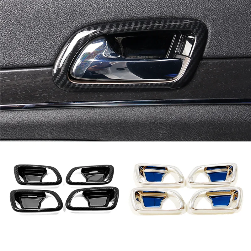 

For Jeep Grand Cherokee 2014-2018 Accessories ABS Chrome/Carbon fiber Car Door Inner Handle Bowl Frame Cover Trim Car Styling