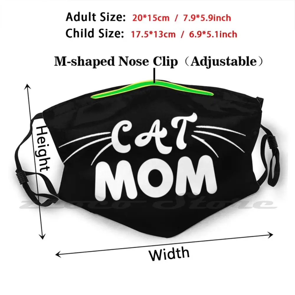 Happy Cute Cat Mom Mask Mask Cloth Washable DIY Filter Pm2.5 Adult Kids Cat Mom Personal Care And Coverings Cat Mom Cat Mom