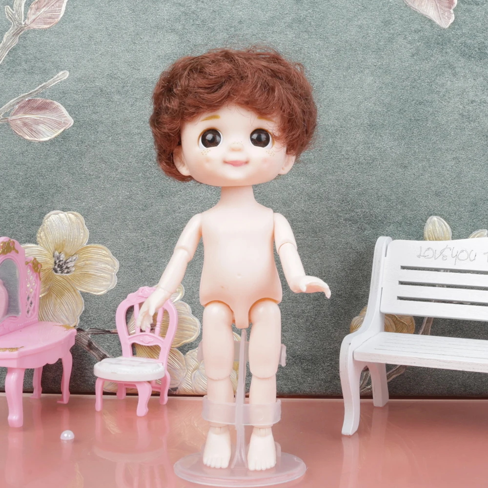 Nude Body BOY Cute Face BJD Doll 13 Joint 16cm Blue Yellow eyes Nude Little boys Make Up Toy kids Gift  Dolls