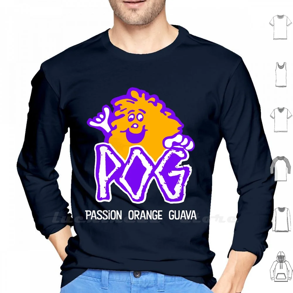 Pog Long Sleeve T Shirt Pog Pogs Hawaii Orange Orange Juice Juice Fruit Maui Aloha Hawaiian Passion Passion Fruit Guava Pod