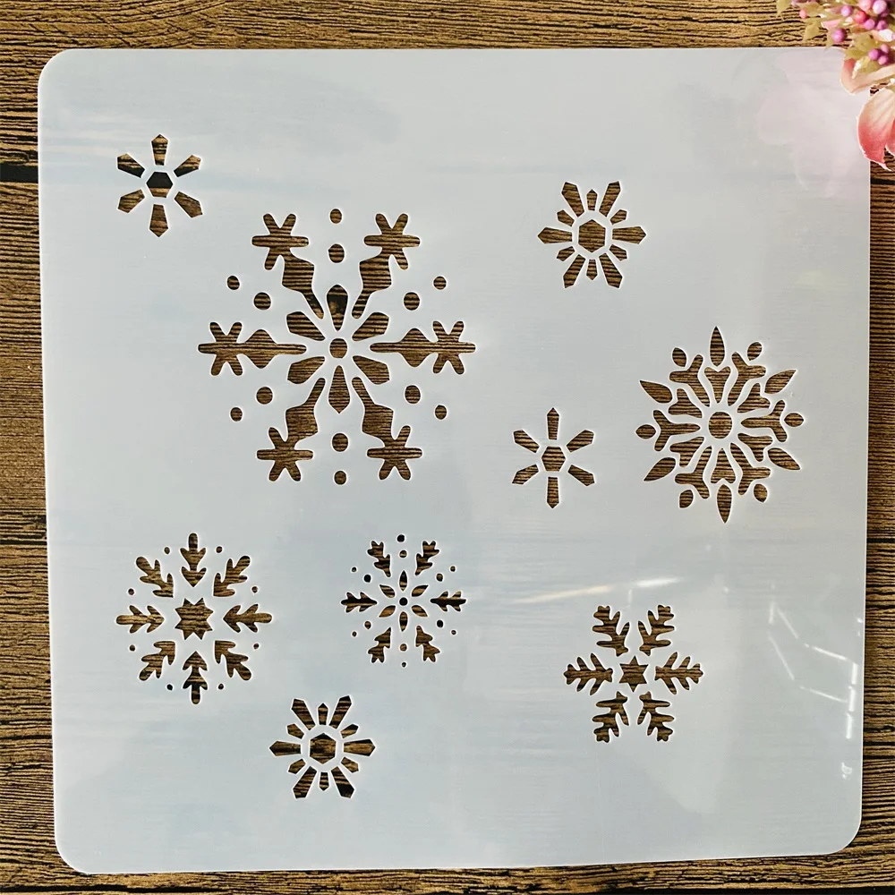 20*20cm Snowflake DIY Layering Stencils Wall Painting Scrapbook Coloring Embossing Album Decorative Template