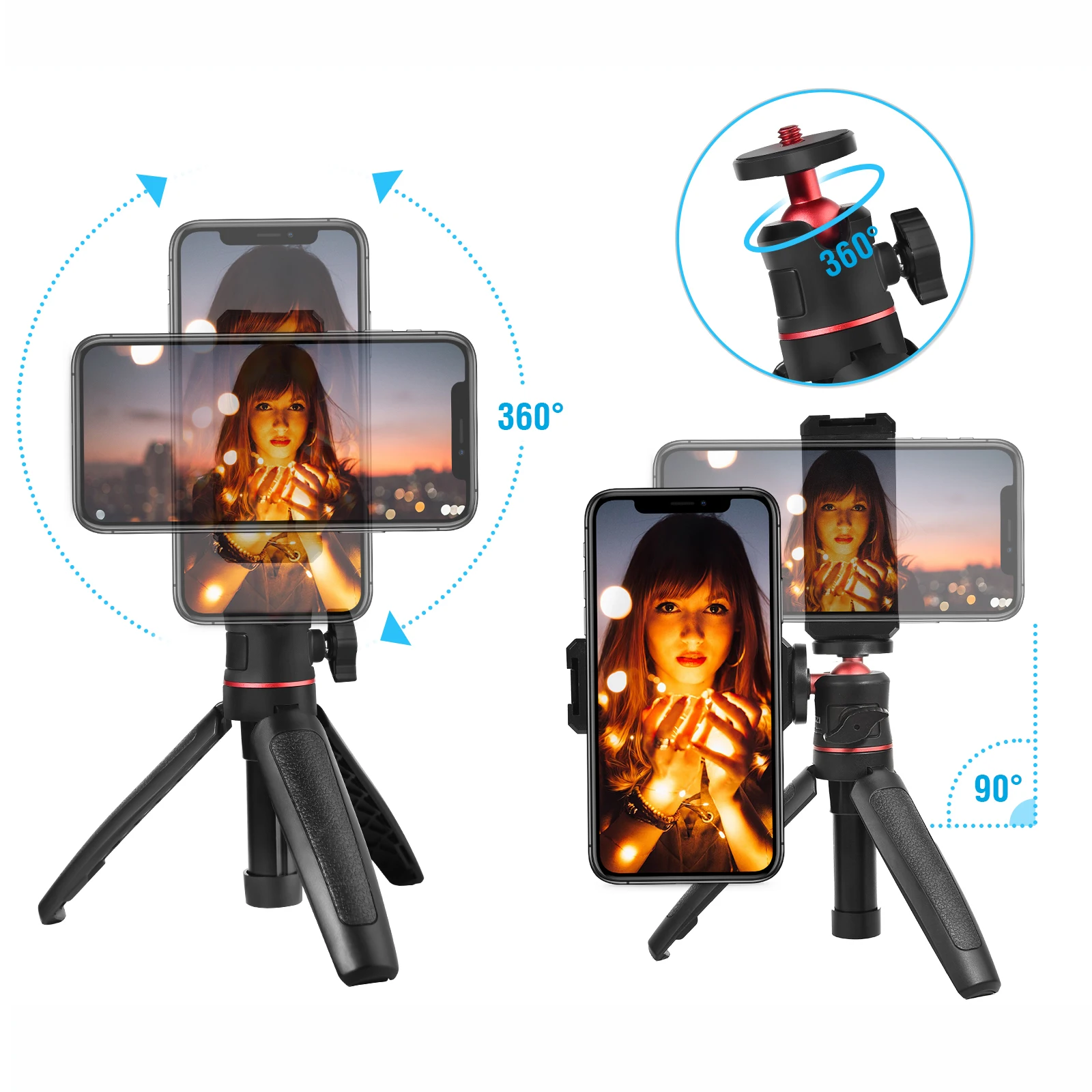 MT-08 الهاتف ترايبود صغير ميكروفون كاميرا فيديو مصباح ليد تسجيل ملء ضوء لايف الحذاء البارد الهاتف جبل حامل ل DSLR SLR