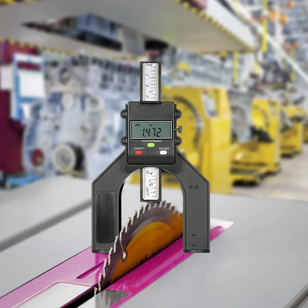 Digital LCD Display Height Gauge Depth Gauge Table Saw Height Gauge with Units Locking Screw for Woodworking Router Table