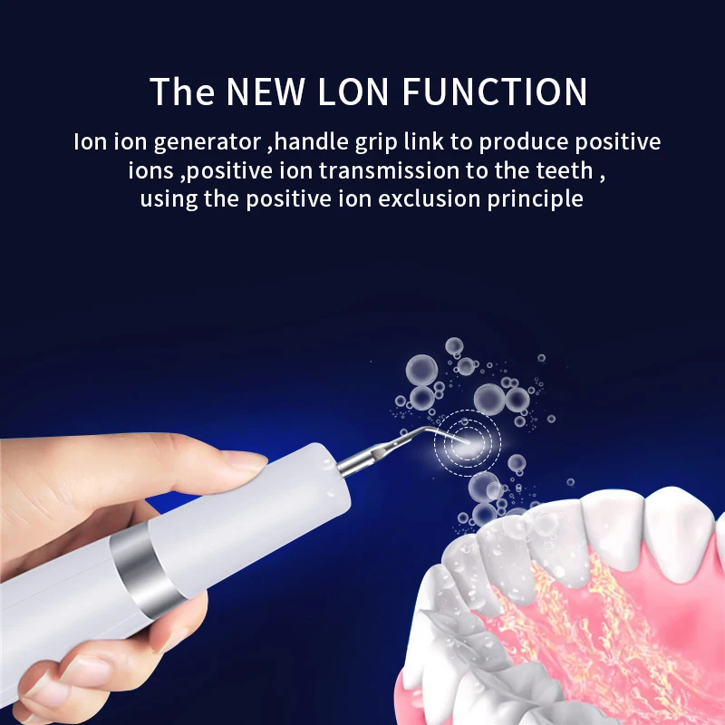 초음파 진동 전기 치아 클리너 가정용 치과 세탁기 치아 얼룩 제거 교체 클렌징 헤드