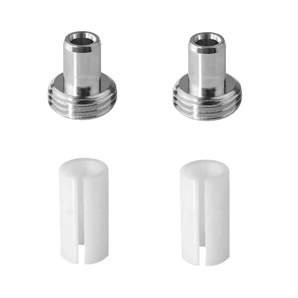 4 Fiber Optic Visual Fault Locator Replacement Parts - 2x Ceramic Tube Sleeves with 2x Metal Fitting Connectors