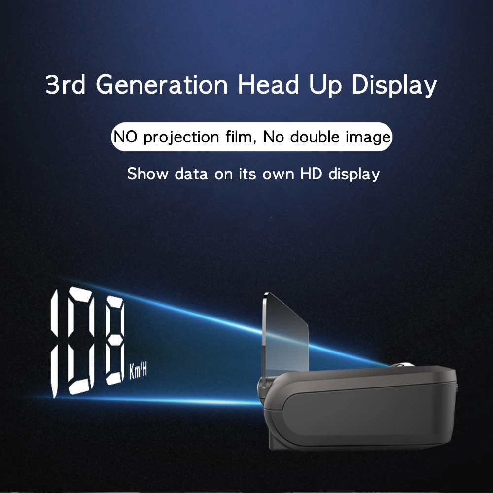 

Vjoycar 2023 New HUD Mirror Glass Projector Head-up Display GPS HUD Car Speedometer KMH KPM for All Cars Electronic Accessories