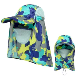 Women & Men Outdoor Sun Hat UV Protection Fishing Hiking Caps with Face Neck Flap Cover UPF 50+