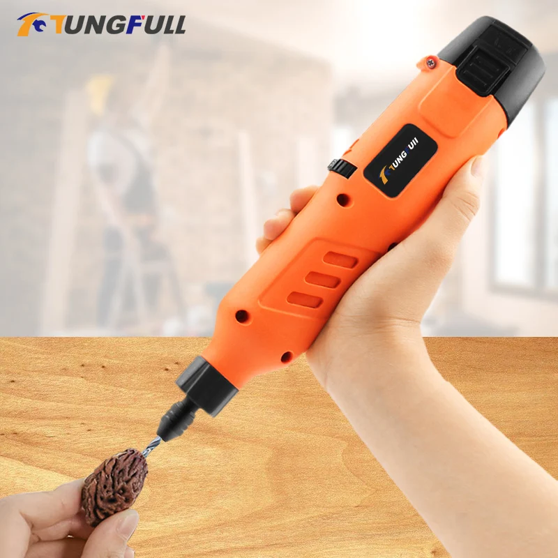 New 12v High Power Cordless Drill For Dremel Accessories Mini Drill Engraver Kit Grinding Drilling Machine With Speed Regulation