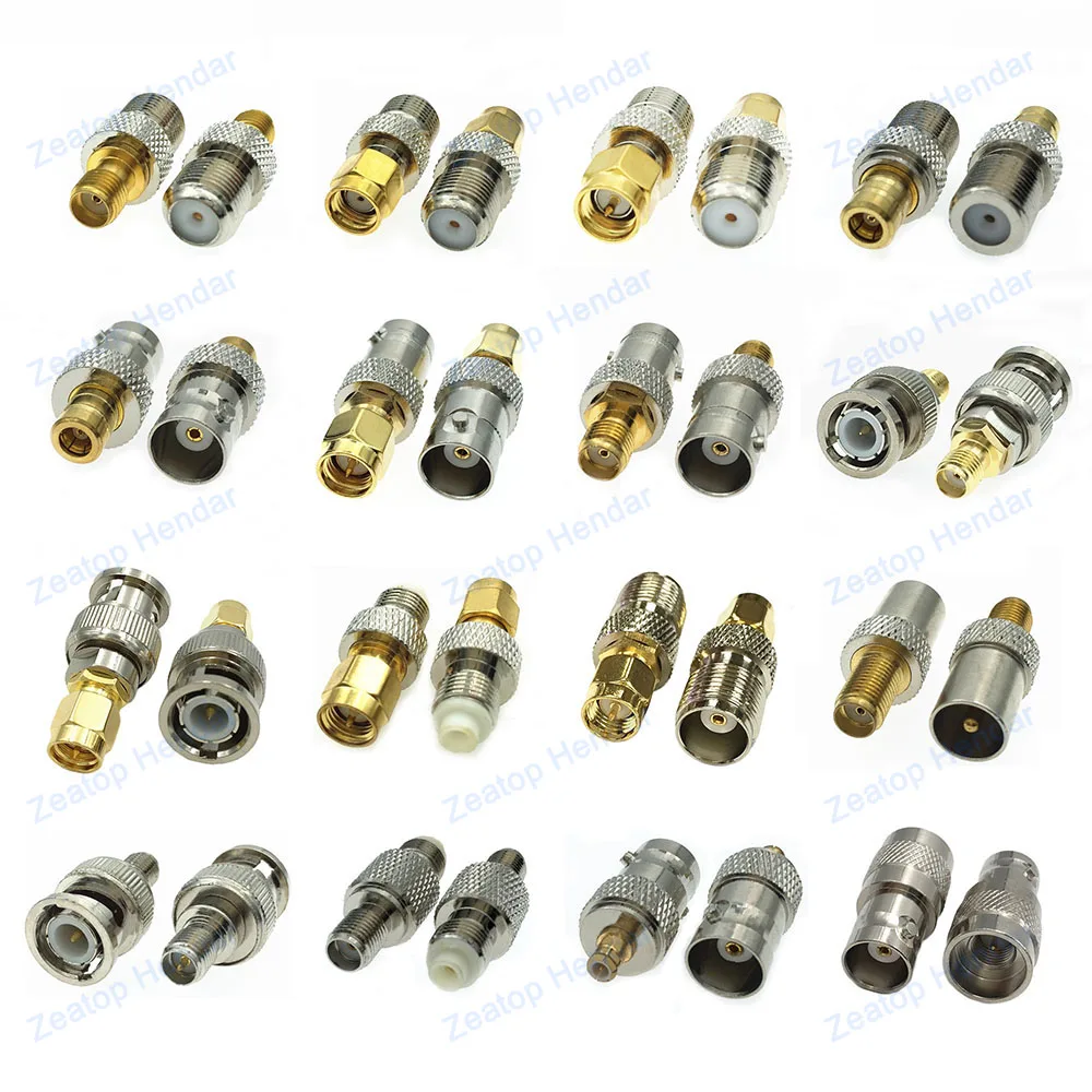 1Pcs Brass SMA / SMB / MCX to BNC / TNC  / F Type Plug RF Connector WiFi Antenna for SDR Radio CCTV Ham UV Camera Electronics