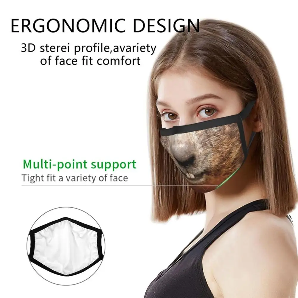 Beaver Face Adult Kids Anti Dust DIY Scarf Mask Beaver Teeth Wild Smile Smiling Face Lips Animal Nature Funny Pet Hairy Friend