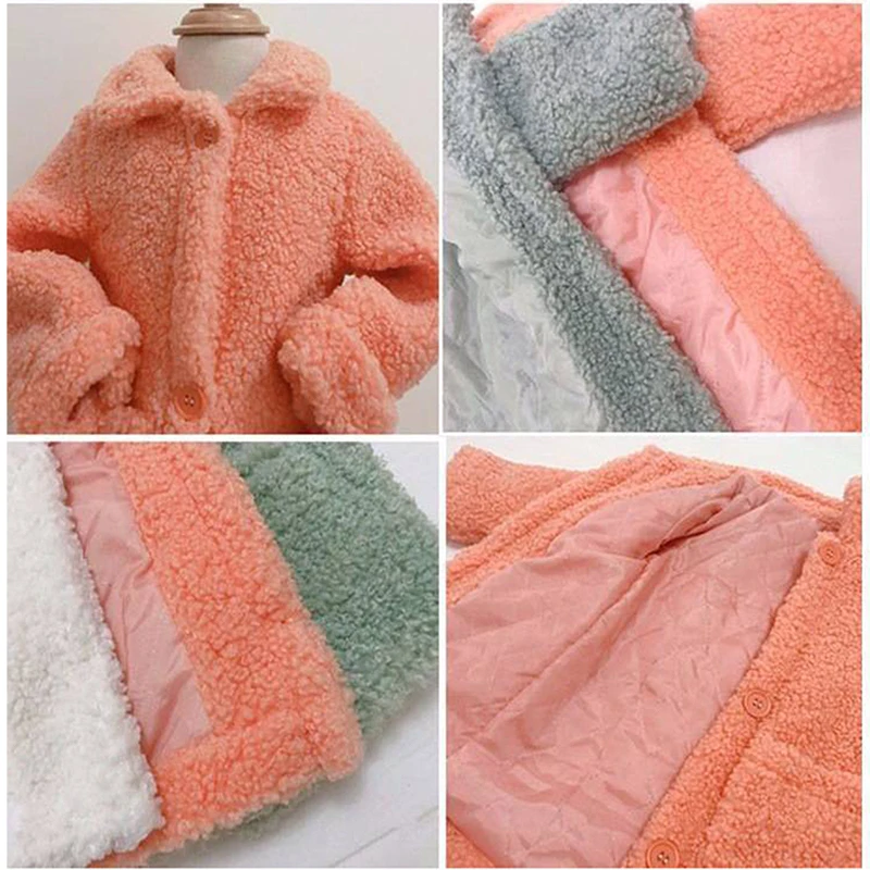 Giacca da bambina in peluche primavera autunno capispalla per bambini moda piccola principessa lana d\'agnello cappotto per ragazze abbigliamento per