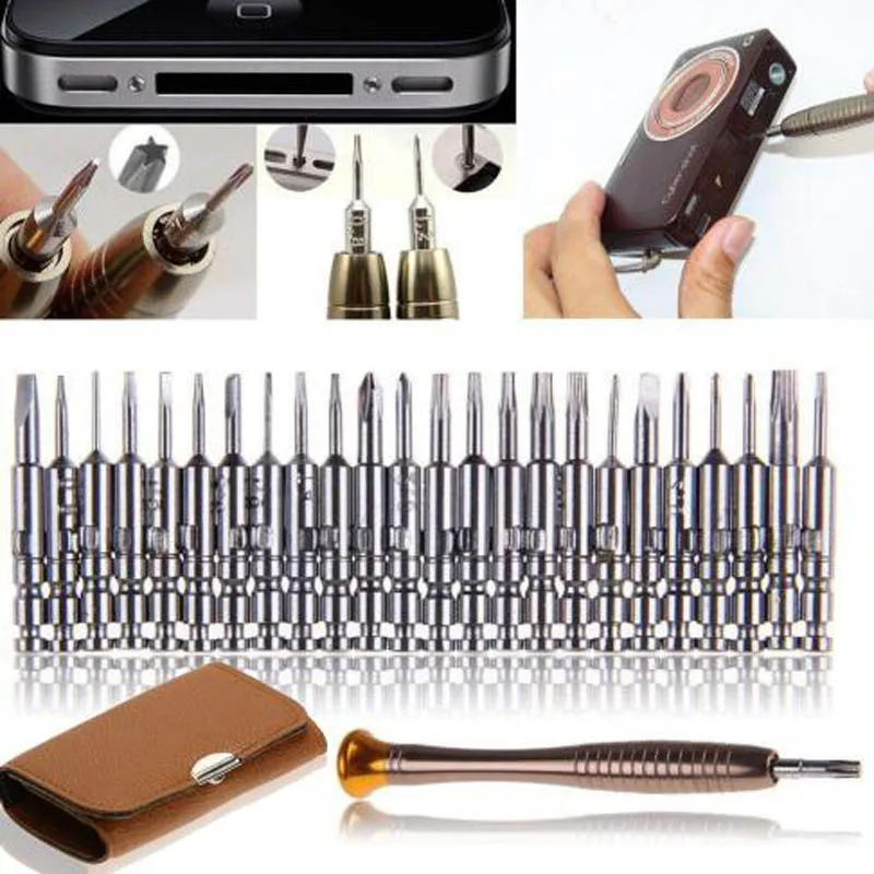 Mini precisão chave de fenda conjunto 25 em 1 torx eletrônico chave de fenda abertura ferramentas reparo kit para o iphone câmera relógio tablet pc