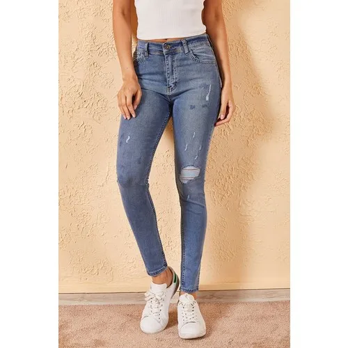 

Women's Set Ripped Narrow Trotting Skinny Denim Pants Jean 2020 daily use casual Skinny Sexy