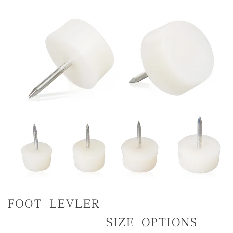 20PCS White Plastic Pad Levelers for Chair, Desk, Cabinet etc Furniture Leg