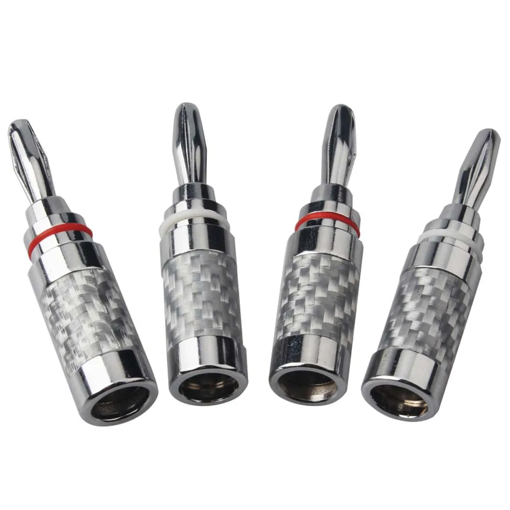 Carbon Fiber Brass  Rhodium Plated  Male  Terminal Hifi Audio CD DVD player AMPe Speaker Cable Banana Plug connector