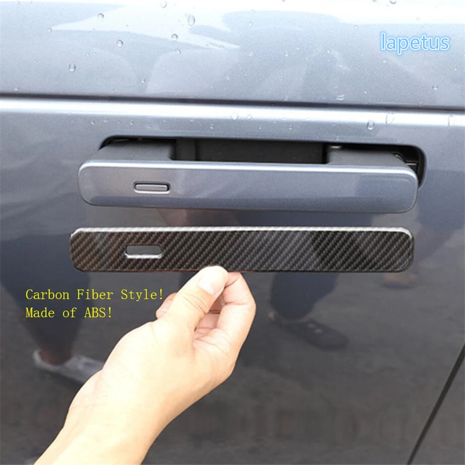 

Carbon Fiber Outside Door Handle Protection Cap Decor Frame Cover Trim For Land Rover Range Rover Velar 2018 - 2022 Accessories