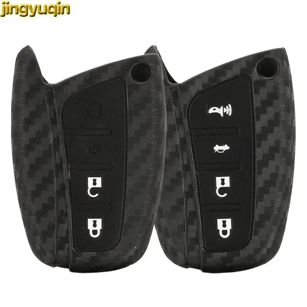 

Jingyuqin 15pcs Carbon Silicone Key Cover Remote Case For Hyundai Genesis Sedan Azera Equus Santa Fe 2014-2018 4 Buttons