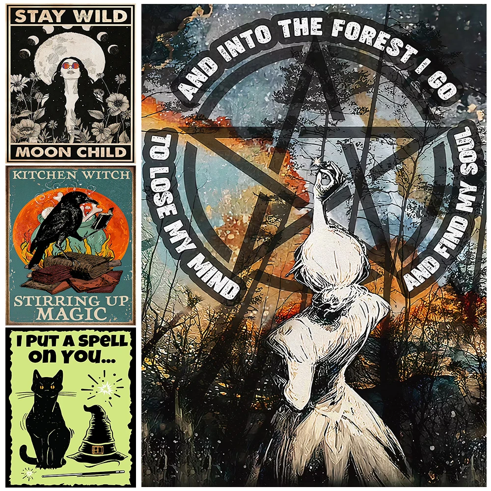 

Keep Wild Moon Witch Posters And Prints Decoration Kitchen Witchcraft Spell Arouses Magic Wall Art Canvas Paitning Unframed