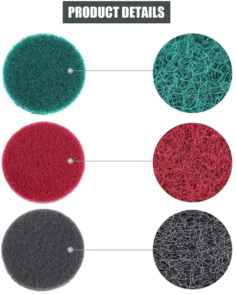 5 Inch Scouring Pad Polishing Pad 240/400/1000 Grit Self-adhesive Disc Industrial Heavy Duty Nylon Cleaning (Pack of 15)