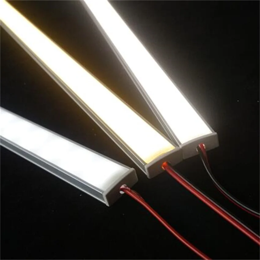 2m/pcs LED Bar Light SMD2835 rigid lighting Cabinet Strip DC 12V24v Showcase shelf Hard Strip with pc cover 10W/m