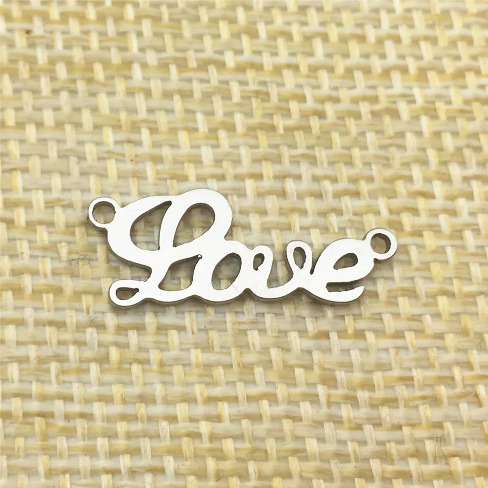 Words Letter Charms English Love Word Connector Bracelet Finding Jewelry Accessory 10pcs DIY Jewelry Making