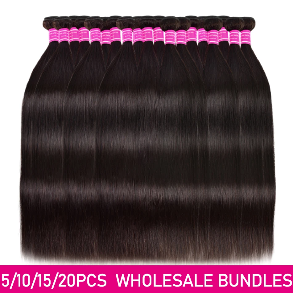 

10A Grade WholeSale 2 3 4 5 10 Bundles/Lots Straight Hair Bundles Virgin Human Hair Extensions Brazilian Straight Bundle Deals