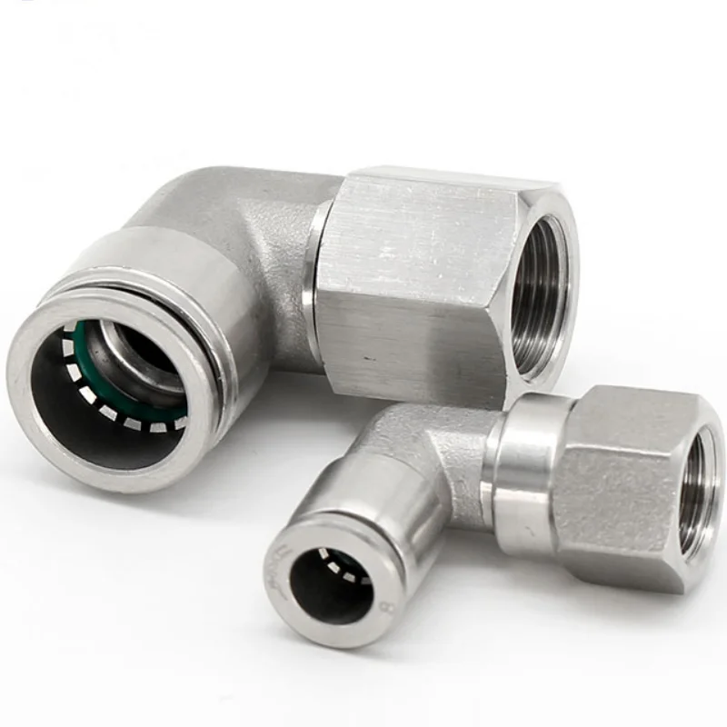 joint PLF 304 stainless steel internal thread curved through quick connector PLF4 PLF6-M5/M6/01/02/03/04 PLF8-01/02/03/04