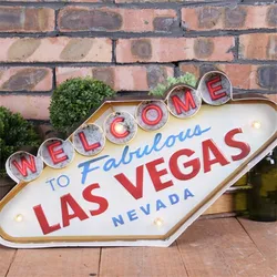 Vintage decoation Las Vegas LED Neon Signs Wall Decorative Painting Plaques For Pub Bar Restaurant Advertising Plate Metal Signs