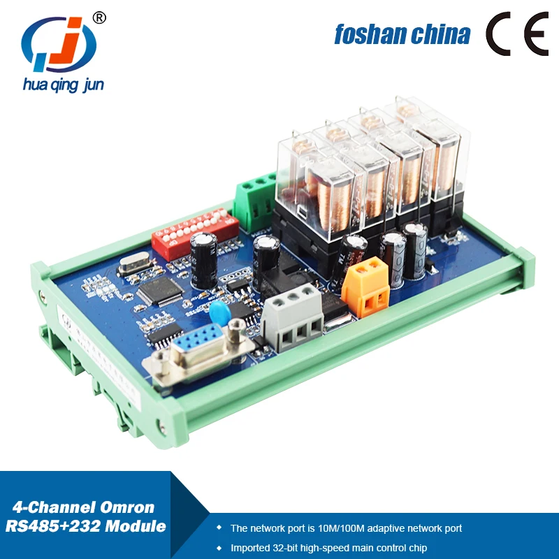 Huaqingjun 4-Channel RS485 Communication Relay Module RS485 Modbus RTU/232 Relay Output Module for Greenhouse Control